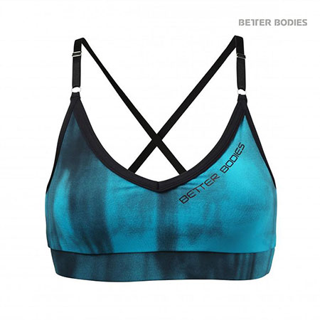 Better Bodies Grunge Short Top - Aqua Blue Detail 1
