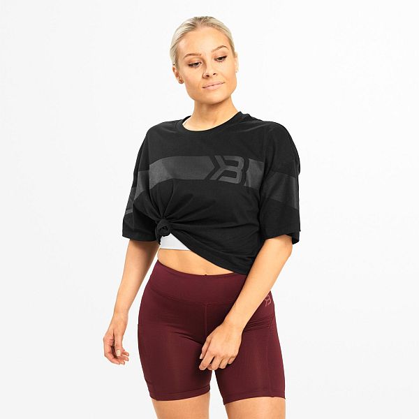 Better Bodies Chrystie Tee - Washed Black Detail 1