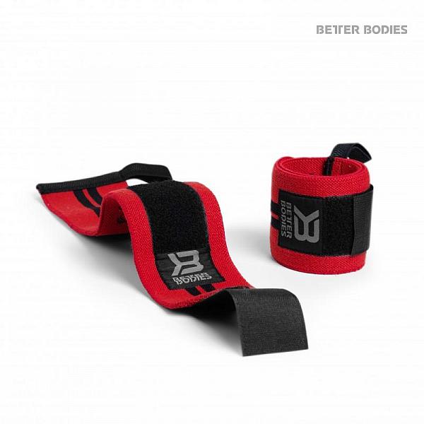 Better Bodies Elastic Wrist Wraps - Black / Jester Red