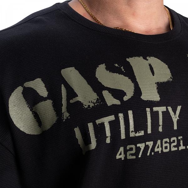 GASP Iron Thermal Tee - Black/Green Detail 4