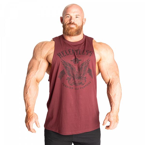 Better Bodies Relentless Cut Out Tank - Maroon Detail 1