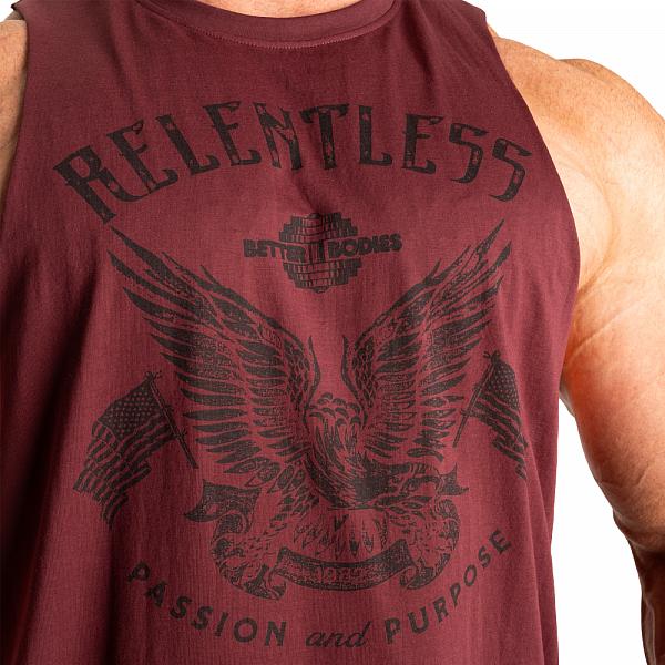 Better Bodies Relentless Cut Out Tank - Maroon Detail 4