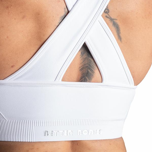 Better Bodies Scrunch Sports Bra - White Detail 4