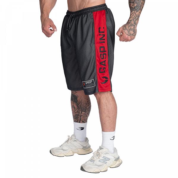 GASP No1 Mesh Shorts - Black/Red Detail 1