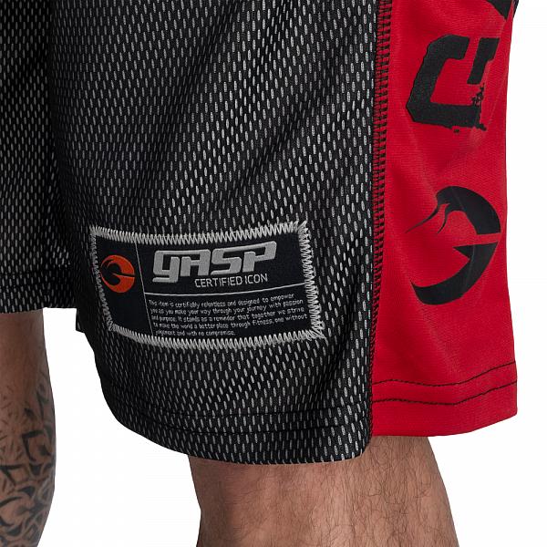 GASP No1 Mesh Shorts - Black/Red Detail 4